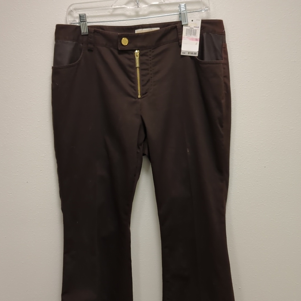 Chic Wide Leg Pants by Michael Kors – Chocolate Brown Elegance